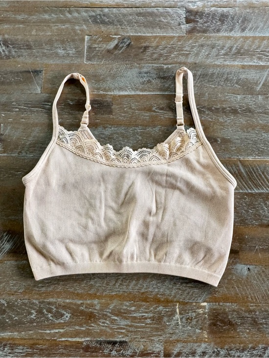 aerie Other - aerie Lace-Trim Seamless Bralette in apricot